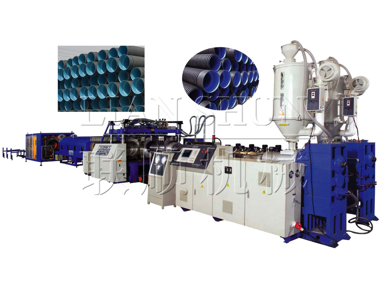 PE-PP-(PVC)- Corrugated-Pipe-Extrusion-Machine